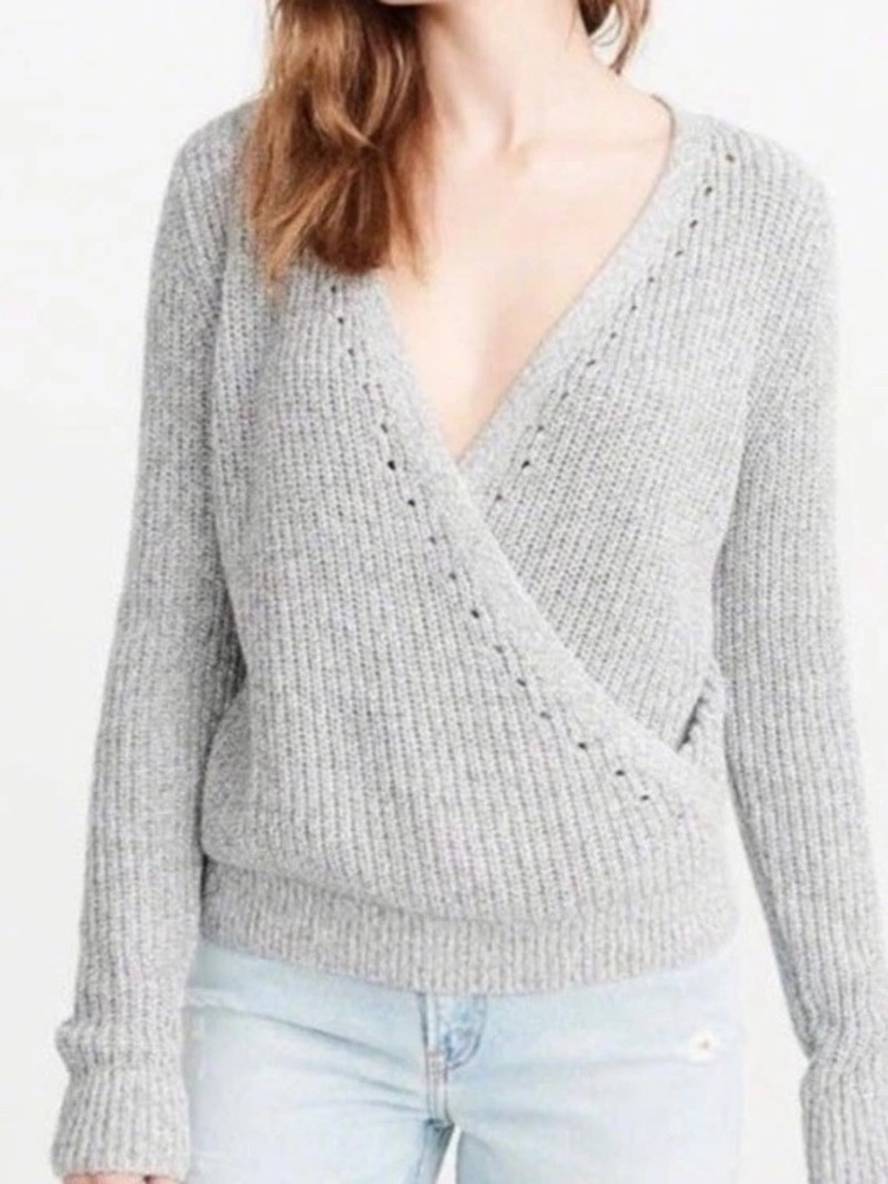 Abercrombie & Fitch Gray Wrap Sweater